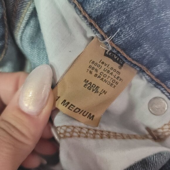 Levi's 524 Too Superlow Medium Denim Jeans For Women Flare wide leg low rise - Picture 3 of 4